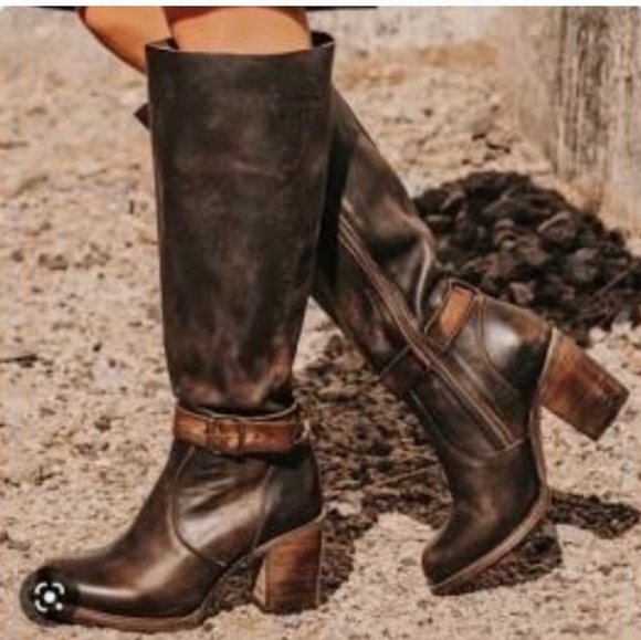 Freebird Holland Tall Brown Leather Boots With Box Size 8 - Picture 2 of 6